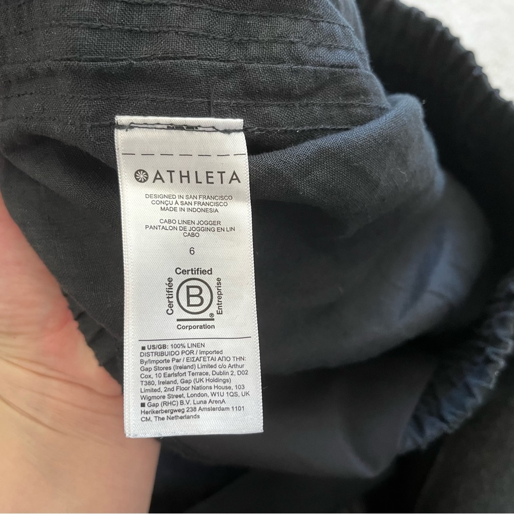 ATHLETA Cabo Linen Jogger Size 6 Minimalist Contemporary Athleisure Modern - Picture 5 of 11